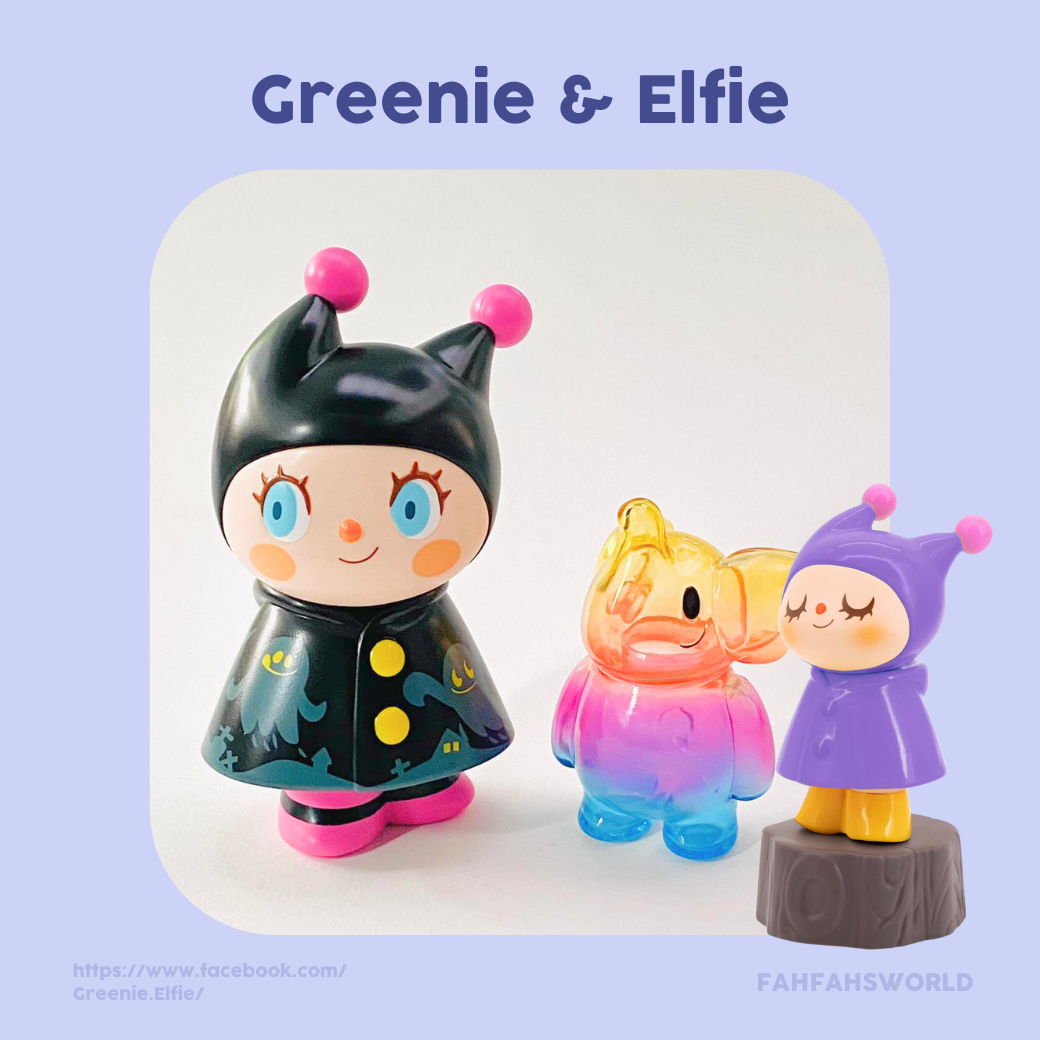 greenie and elfie designer toy art toys