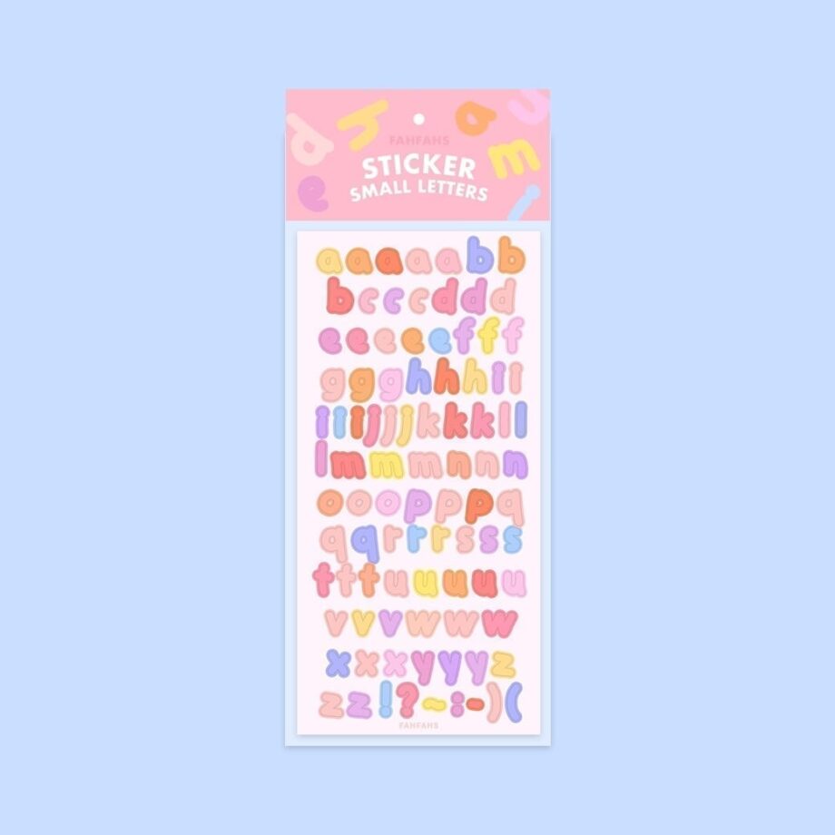sticker small letters cover