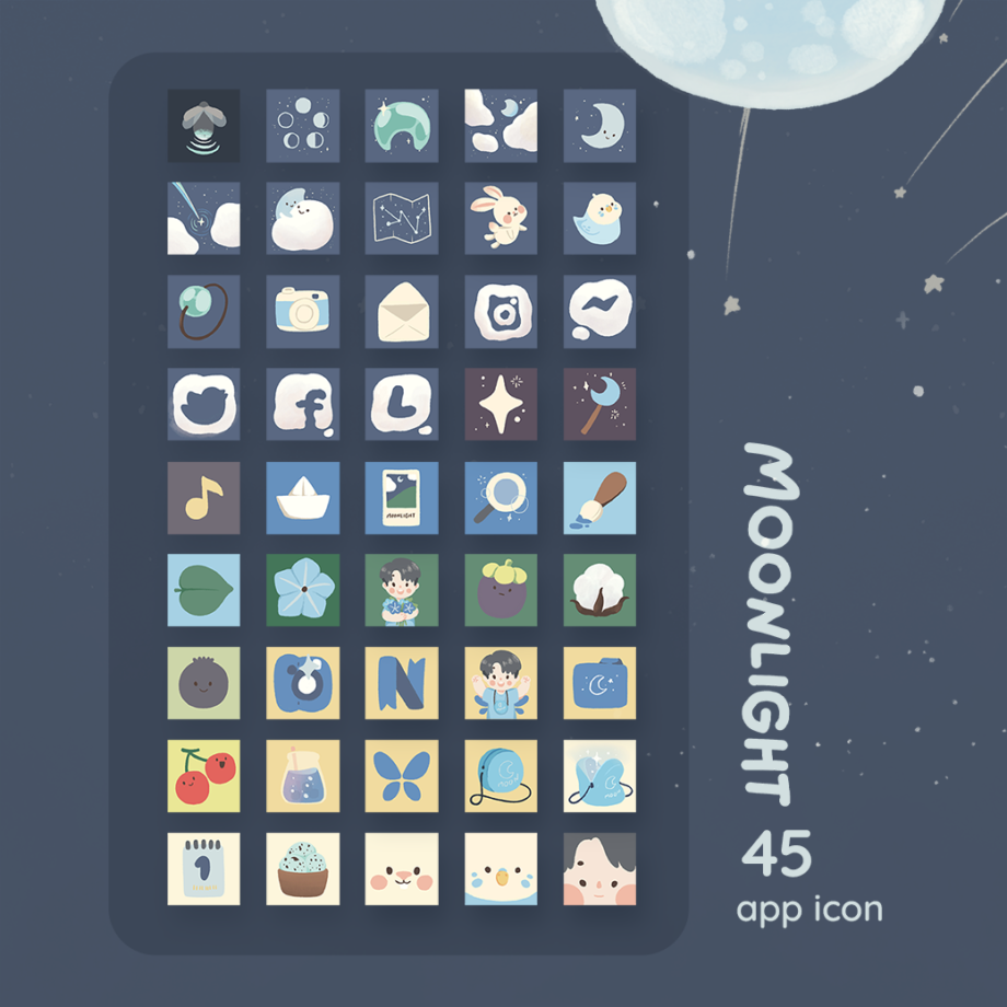 ไอคอนโทรศัพท์ icon iphone - LONGHON icon (moonlight) ตัวอย่างไอคอน