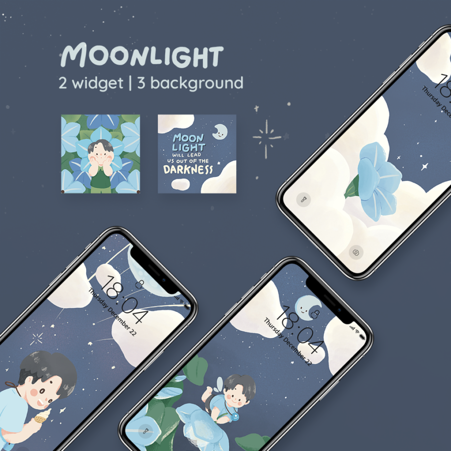 wallpaper วอลเปเปอร์ ไอคอนโทรศัพท์ icon iphone - LONGHON icon (moonlight)