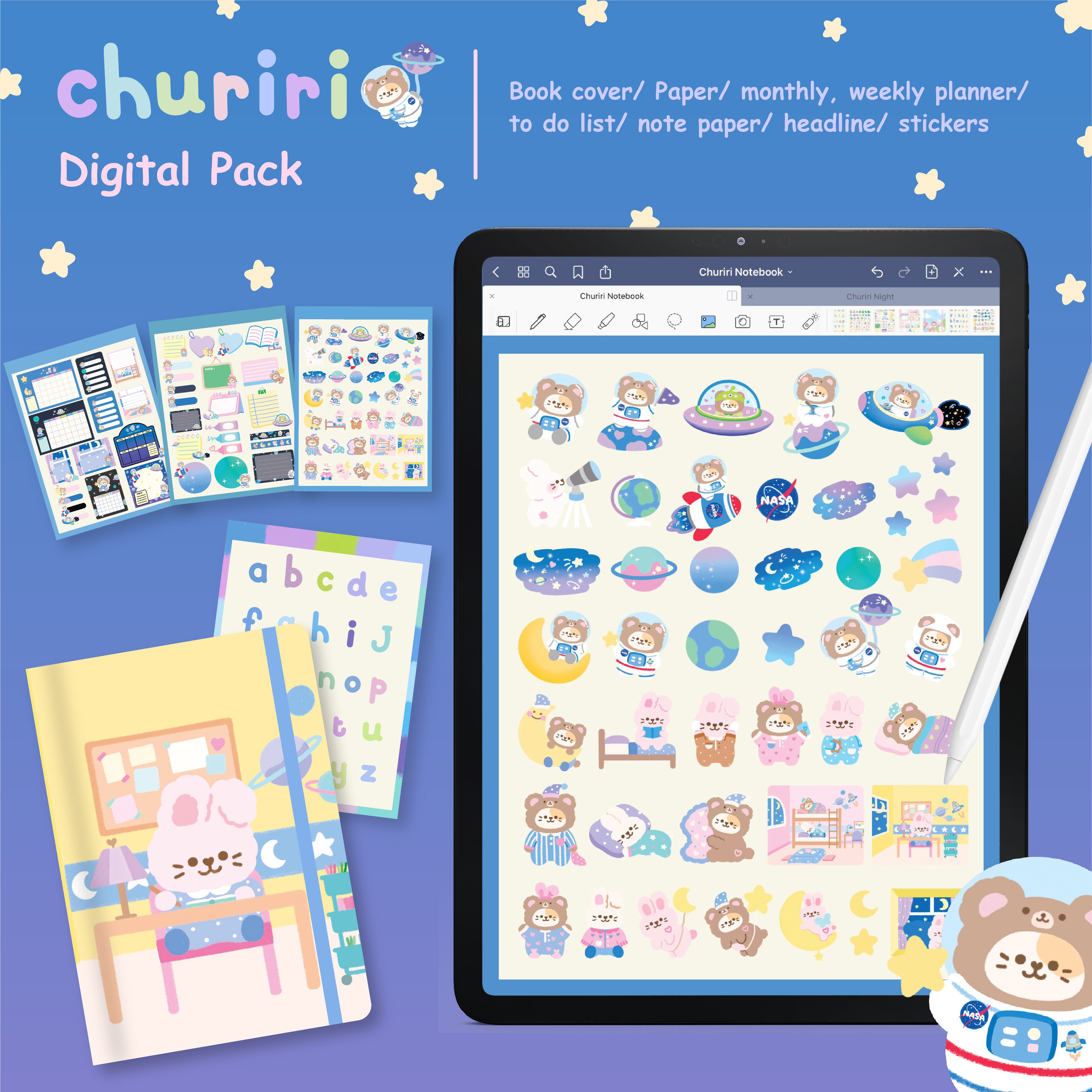 CHURIRI | GOODNOTES DIGITAL NOTEBOOK (Night set)