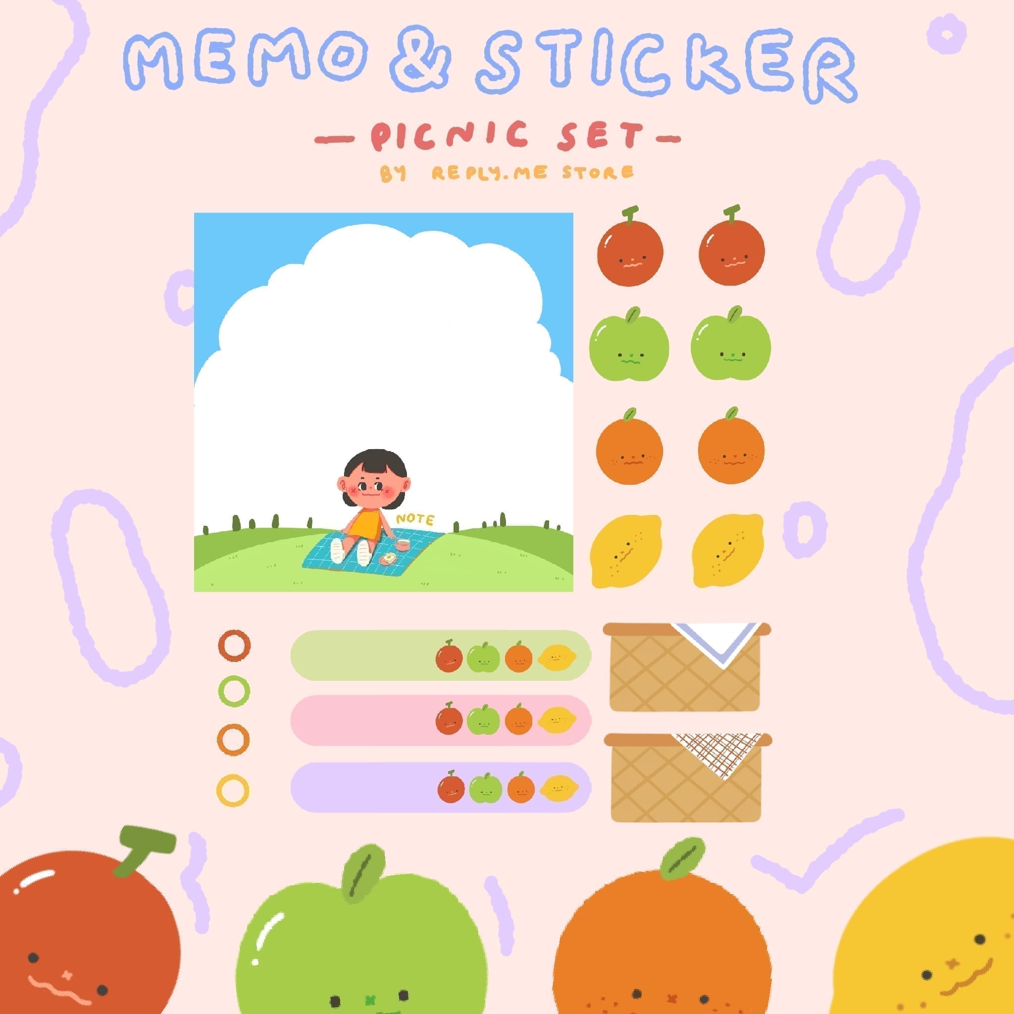 REPLY.ME | GOODNOTES MEMO & STICKER (Picnic set)