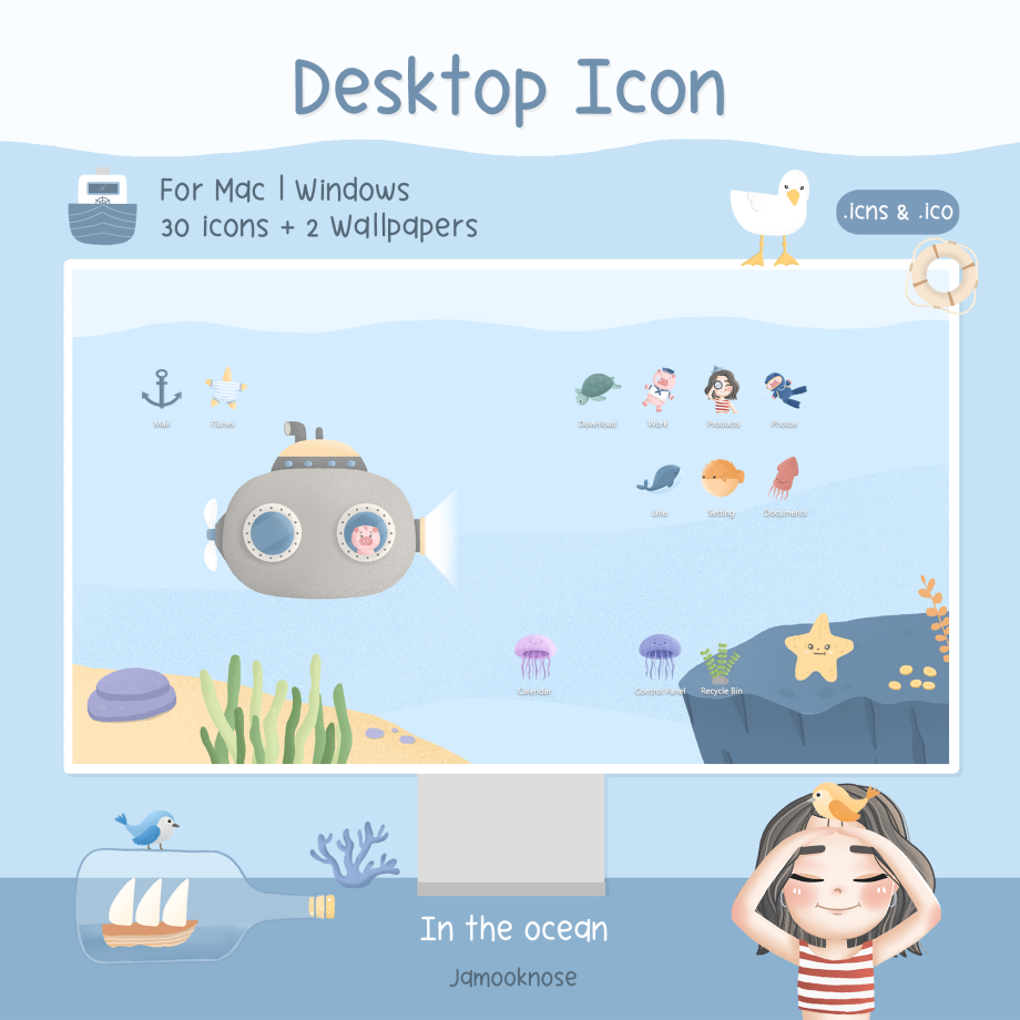 ไอคอนโทรศัพท์ png พื้นหลังสวยๆ เดสก์ท็อป icon wallpaper iphone ipad desktop pc mac - JAMOOKNOSE Desktop icon for mac and window (in the ocean)