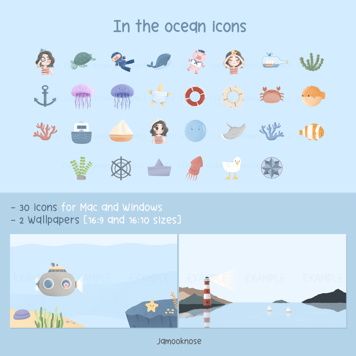 กระดาษโน๊ต memo pad notepad paper png digital notebook: JAMOOKNOSE in the ocean Preview 3