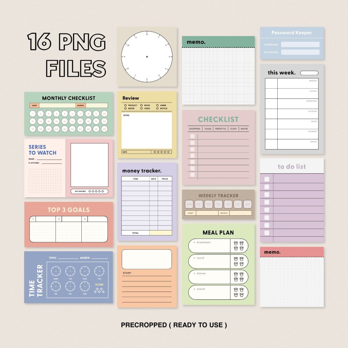 planners แพลนเนอร์ goodnote template 2026 digital planner: THE BUTTER AND SCOTCH: Bujo Memopad: preview