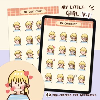 สติ๊กเกอร์ sticker goodnote - CHITICHIC digital sticker (little girl v.1)