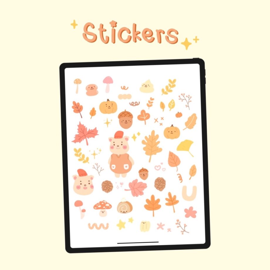 digital stickers สติ๊กเกอร์ goodnote png - SKYBLUE.MTN digital sticker (autumn) ตัวอย่าง