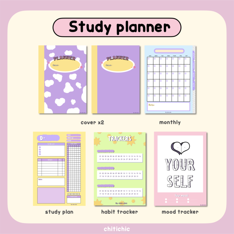 กระดาษโน๊ต paper memo pad png - CHITICHIC digital planner (study planner) ตัวอย่าง