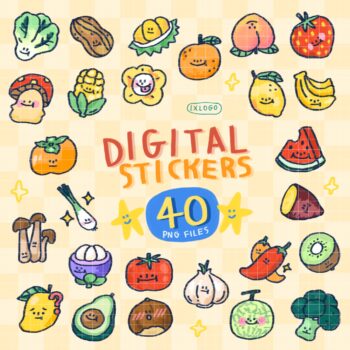 สติ๊กเกอร์ sticker goodnote png - IXLOGO digital sticker (fruits and veggies market)