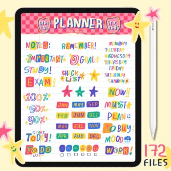 สติ๊กเกอร์ sticker goodnote png - IXLOGO digital sticker (essential words & phrases for planner/journal)