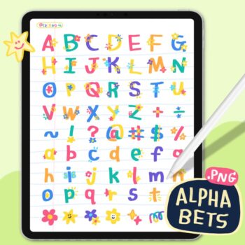 สติ๊กเกอร์ sticker goodnote png - IXLOGO digital sticker (colorful alphabets numbers and symbols)