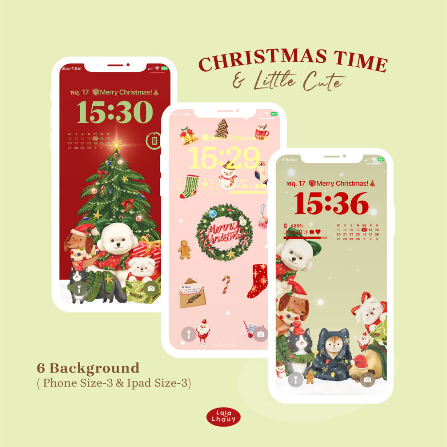 wallpaper วอลเปเปอร์ โทรศัพท์ iphone - LALALHAUY icon (christmas time & little cute collection)