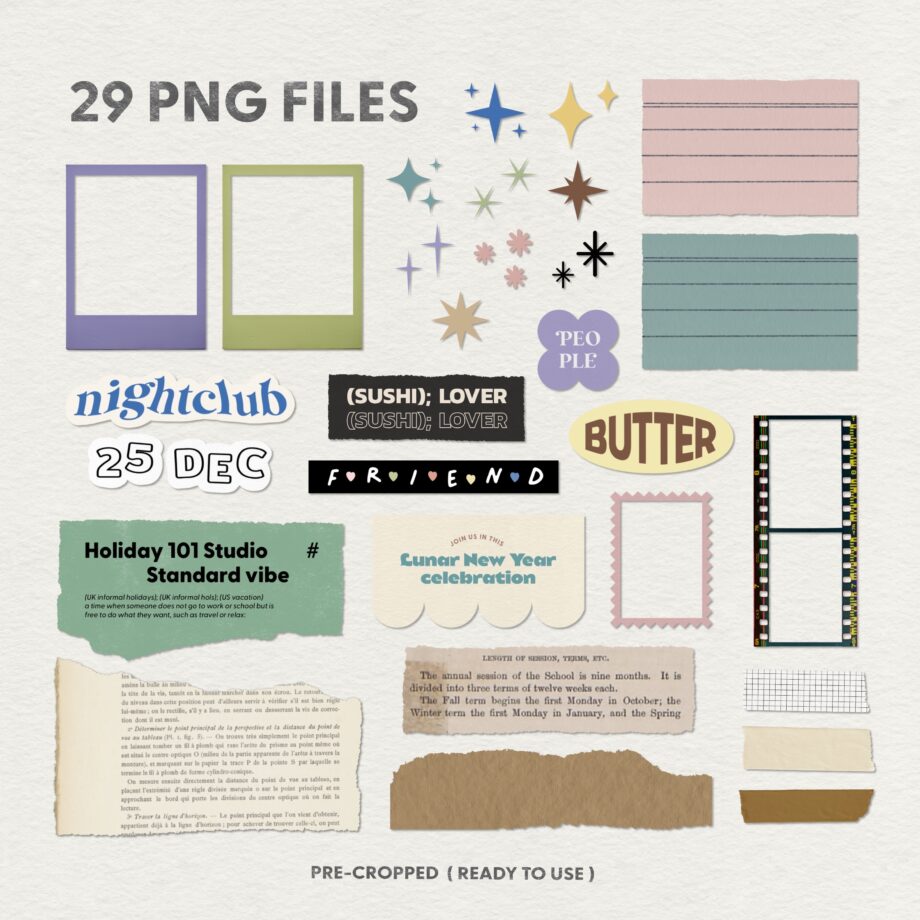 สติ๊กเกอร์ sticker goodnote png - THE BUTTER AND SCOTCH digital pack (bujo decoration) ตัวอย่างการใช้งาน