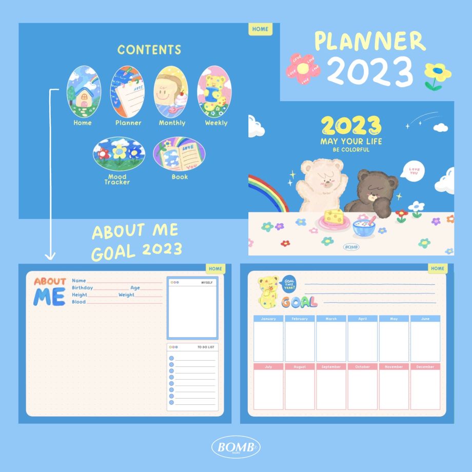 digital planner goodnotes แพลนเนอร์ - BOMBZSTUDIO digital planner 2023 (bear)