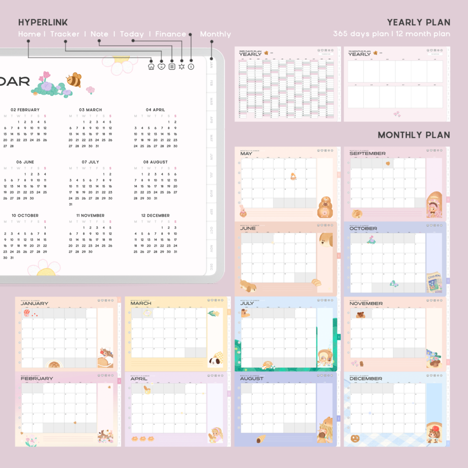 ตารางเดือน monthly planner - FAHFAHS digital bujo (2023 planner)