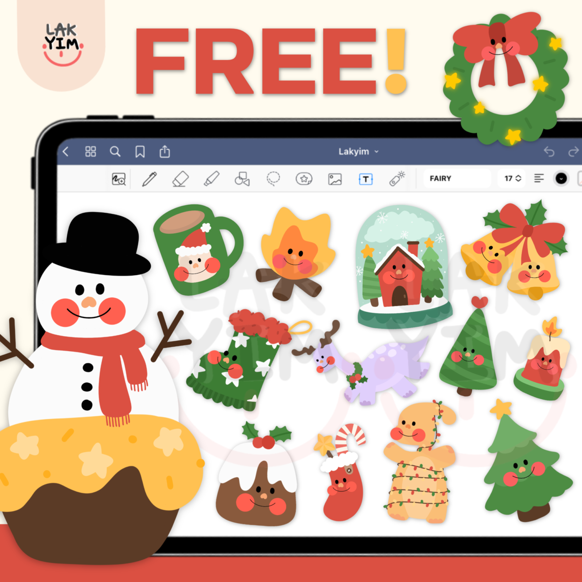 สติ๊กเกอร์ sticker goodnote png - LAKYIM. OFFICIAL digital pack (lakyim in christmas)