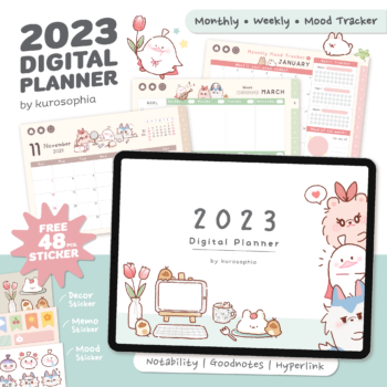 แพลนเนอร์ planner hyperlink - KUROSOPHIA digital planner 2023