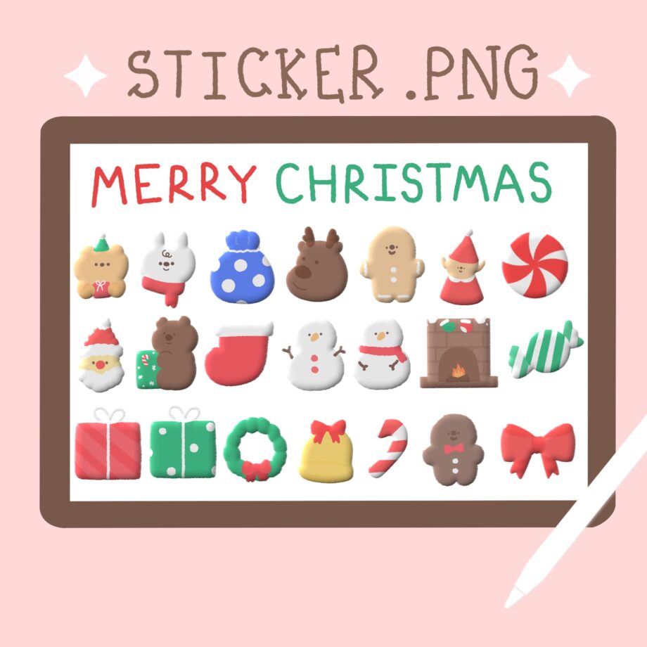 สติ๊กเกอร์ sticker goodnote png - MINEBXRRY digital sticker (christmas set)