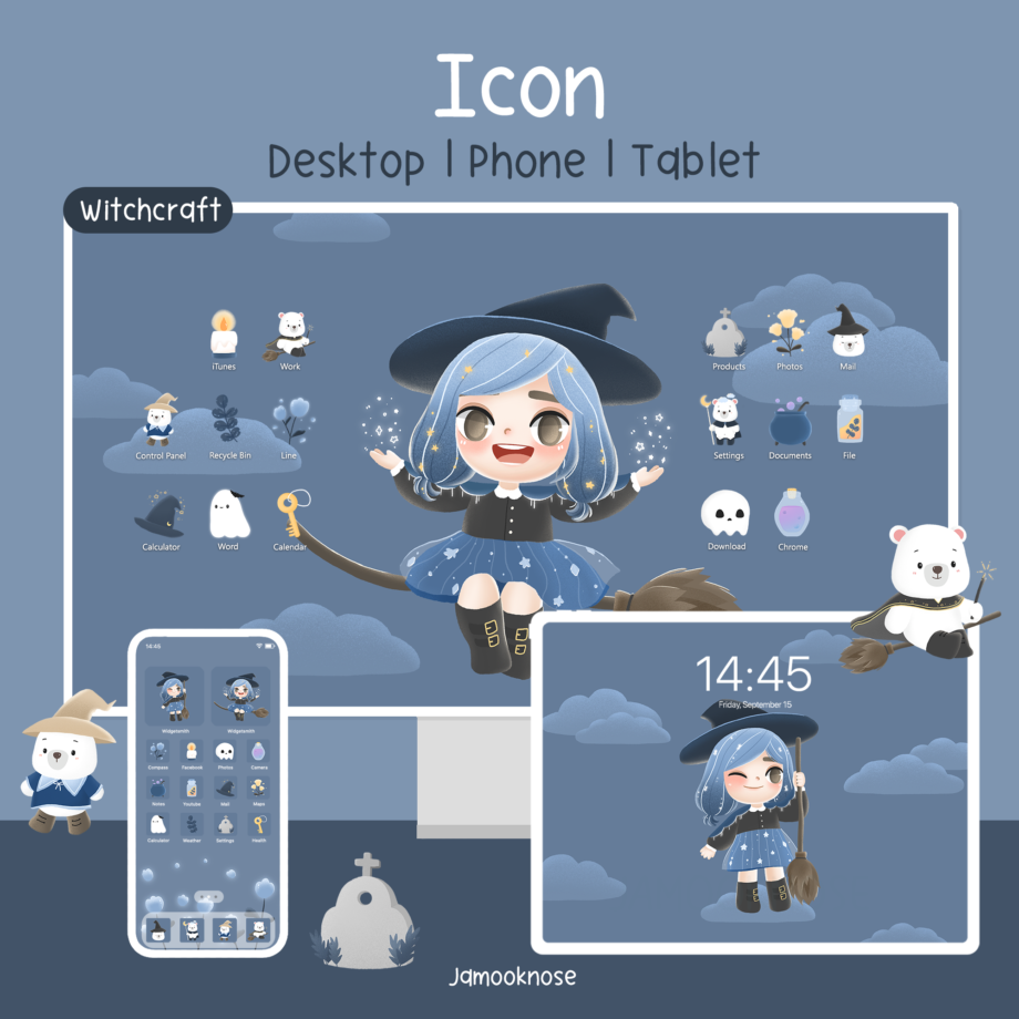 ไอคอนโทรศัพท์ png พื้นหลังสวยๆ เดสก์ท็อป icon wallpaper iphone ipad desktop pc mac - JAMOOKNOSE icon (witchcraft)