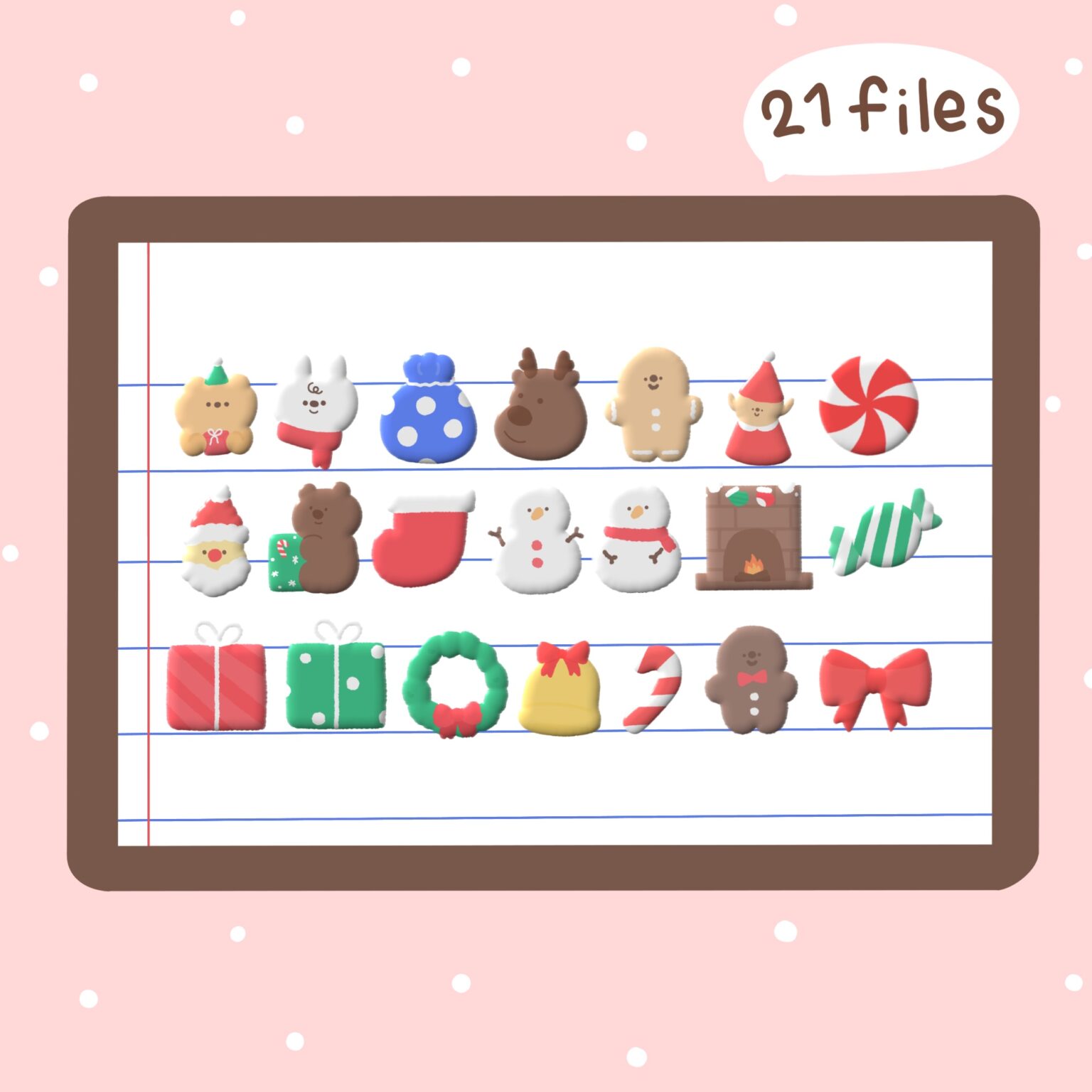 สติ๊กเกอร์ sticker goodnote png - MINEBXRRY digital sticker (christmas set) ตัวอย่าง