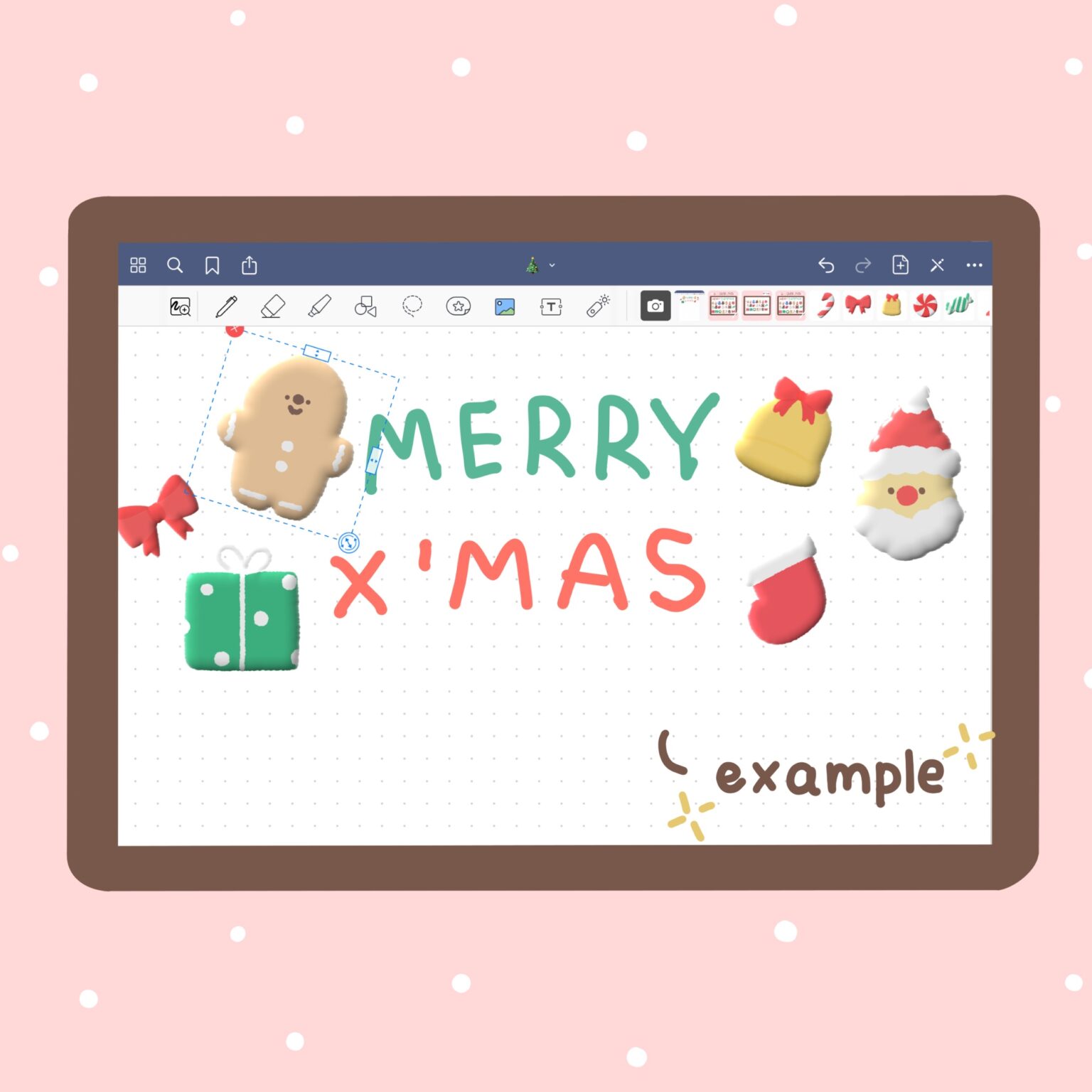 สติ๊กเกอร์ sticker goodnote png - MINEBXRRY digital sticker (christmas set) ตัวอย่างการใช้งาน