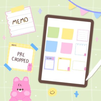 กระดาษโน๊ต paper memo pad png - MINEBXRRY digital pack (pastel)