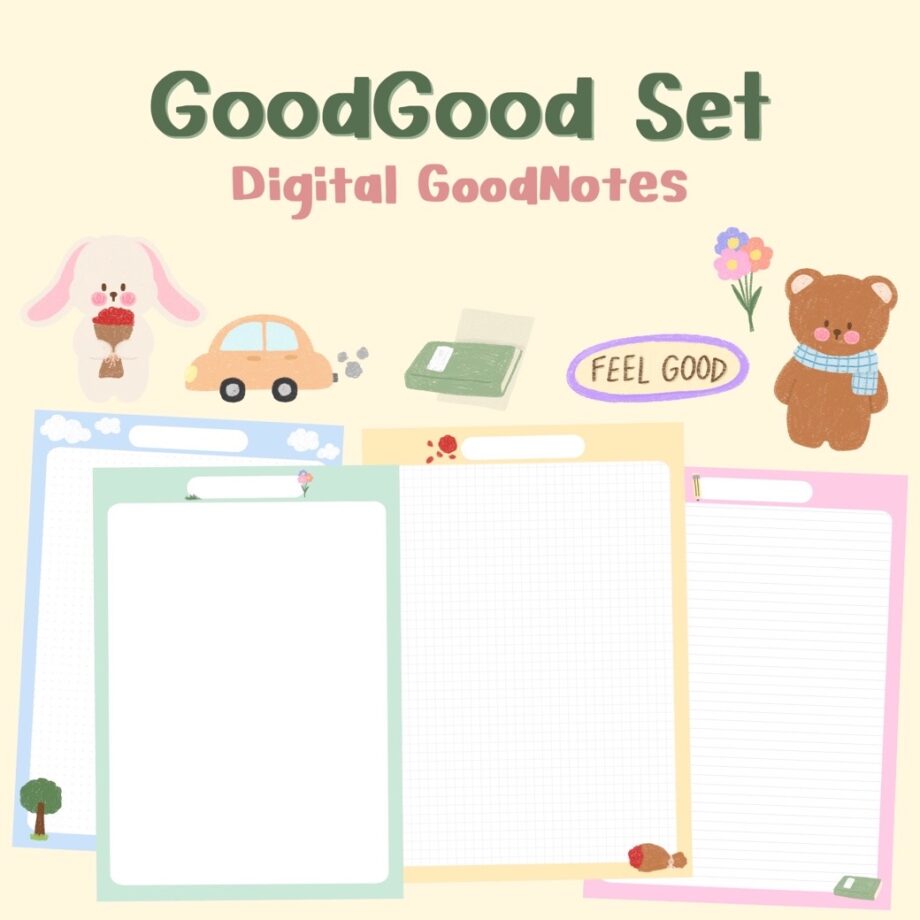 สติ๊กเกอร์ sticker goodnote กระดาษโน๊ต paper memo pad png - BBUBBLEGUMZ digital sticker (goodgood set)