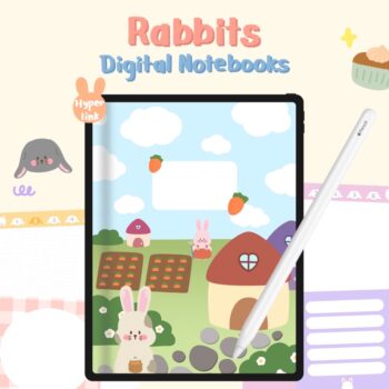 กระดาษโน๊ต paper png hyperlink - BBUBBLEGUMZ digital notebook (rabbits)