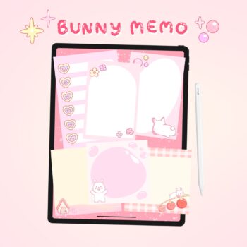 กระดาษโน๊ต png paper memo pad - SKYBLUE.MTN Digital pack (Bunny)