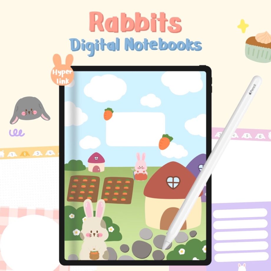 สมุดโน๊ต กระดาษโน๊ต png memopad memo pad digital notebook - BBUBBLEGUMZ digital notebook (rabbits)