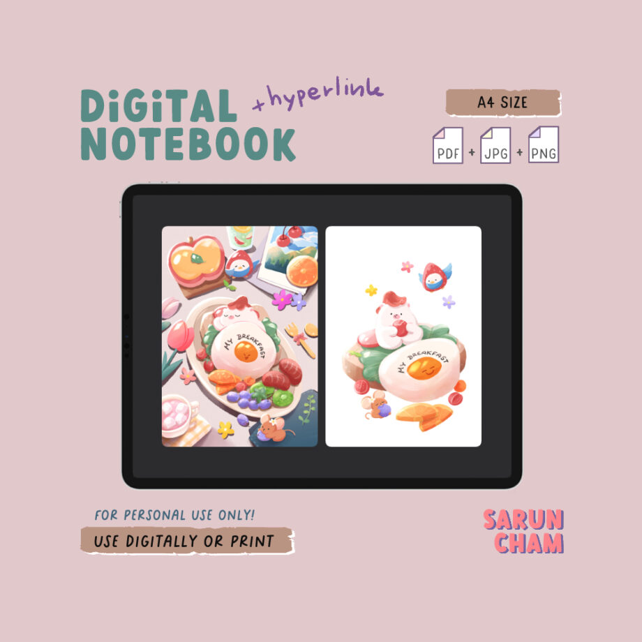 กระดาษโน๊ต png paper memo pad memopad - SARUN CHAM digital notebook (my breakfast)