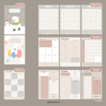 ตารางเดือน weekly planner - JAMOOKNOSE digital planner (minimal bear)