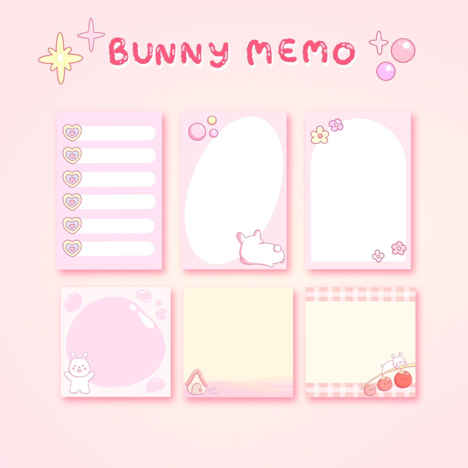 กระดาษโน๊ต png paper memo pad - SKYBLUE.MTN Digital pack (Bunny) ลายกระดาษโน้ต