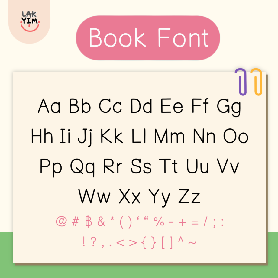 ฟอนต์ภาษาอังกฤษ ฟอนต์ไทย english font - LAKYIM.OFFICIAL (BOOK Font) สระไม่ลอย
