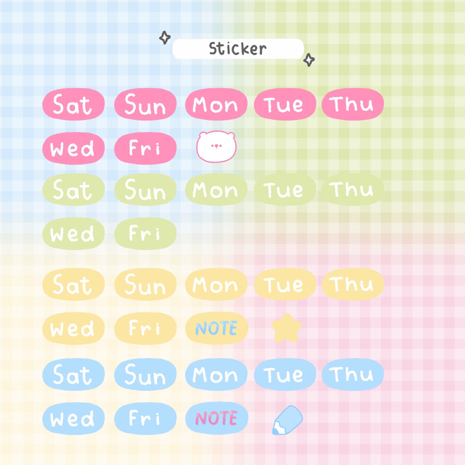 digital stickers สติ๊กเกอร์ png สติ๊กเกอร์ goodnote - MINEBXRRY digital planner (weekly)