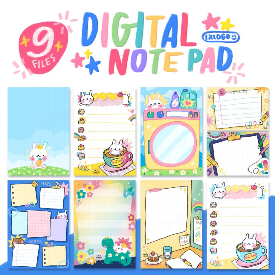 กระดาษโน๊ต memopad digital notebook png - IXLOGO (colorful digital notepad)