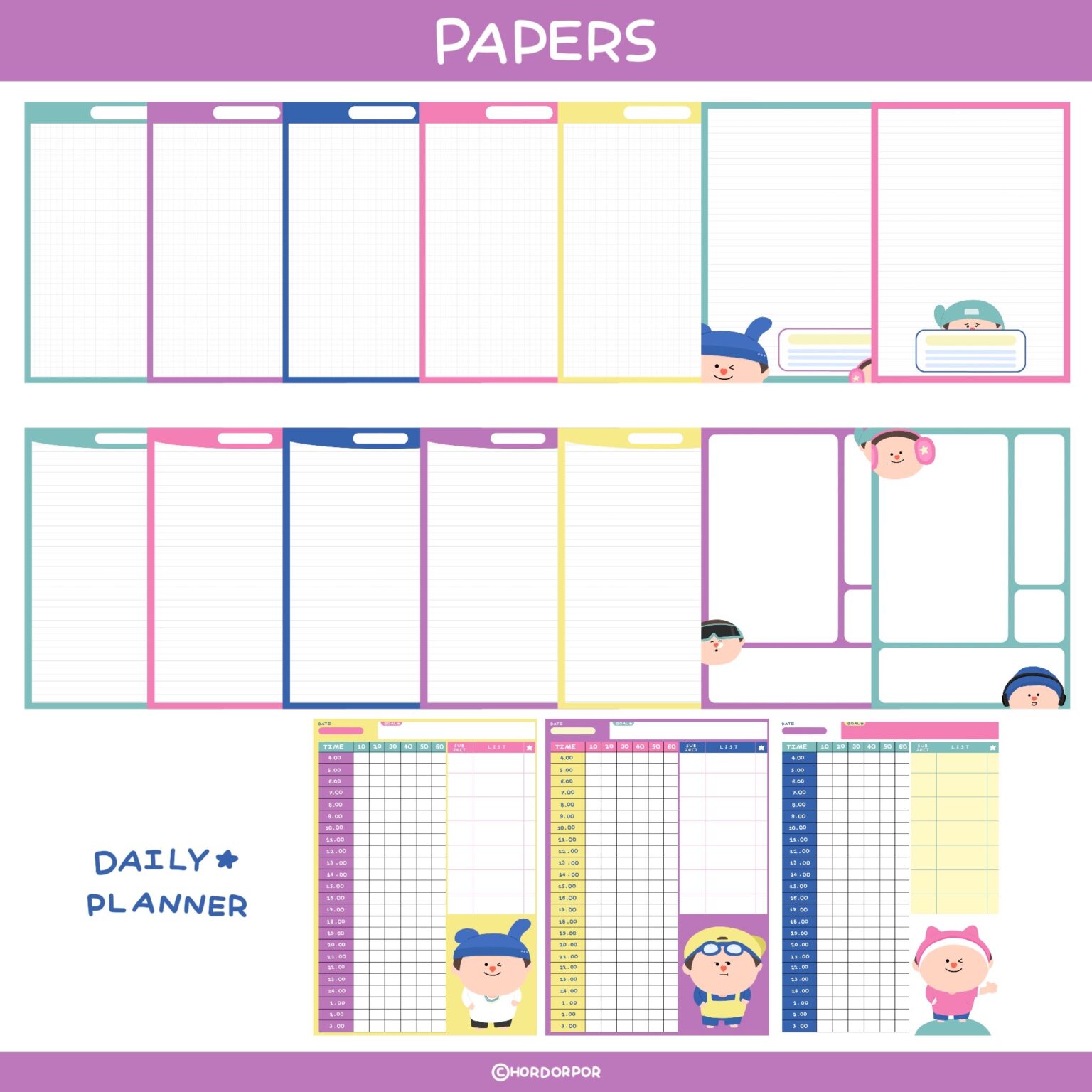 กระดาษโน๊ต paper memo pad png - CHORDORPOR goodnotes digital pack (booboo ver.)