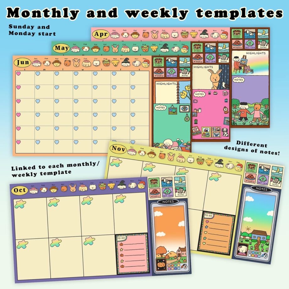 ตารางเดือน monthly planner - CHONNI.ANDCO digital planner (my playroom)