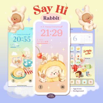 icon โทรศัพท์ iphone - LALALHAUY icon & wallpaper (say hi! rabbit collection)