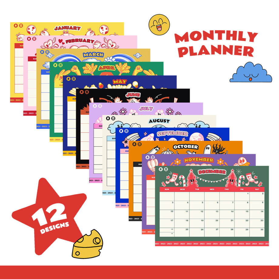 ตารางเดือน weekly planner - TYMORESAUR_ART Digital Planner (2023)