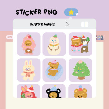 digital stickers สติ๊กเกอร์ png สติ๊กเกอร์ goodnote - ANOTHER MORNING digital sticker (winter babies)