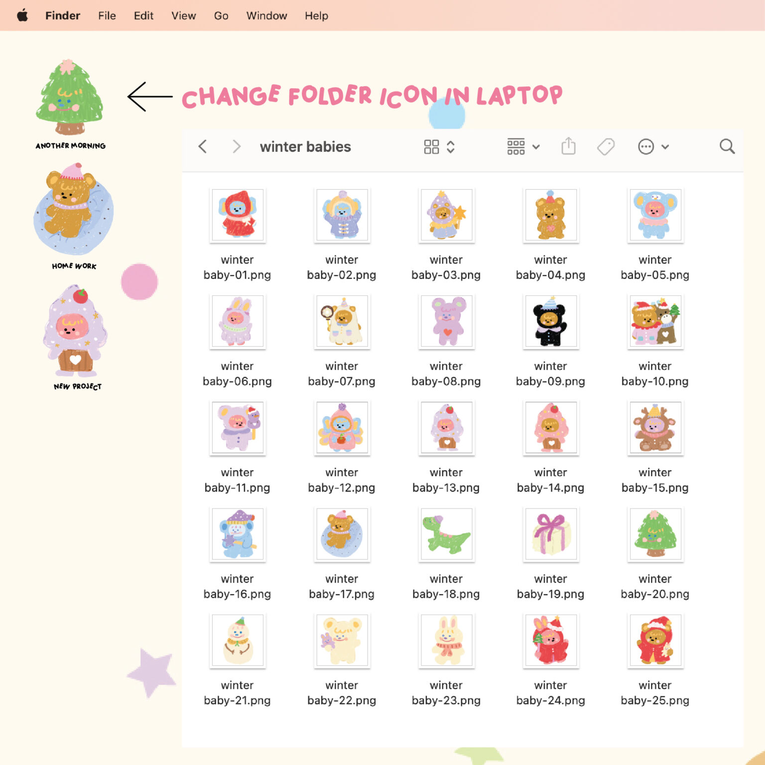 - ANOTHER MORNING digital sticker (winter babies) วิธีใช้