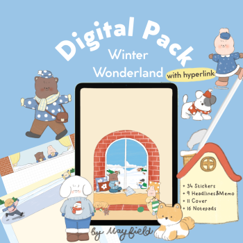 สติ๊กเกอร์ sticker goodnote กระดาษโน๊ต paper memo pad png - MAYFIELD digital pack (winter wonderland)