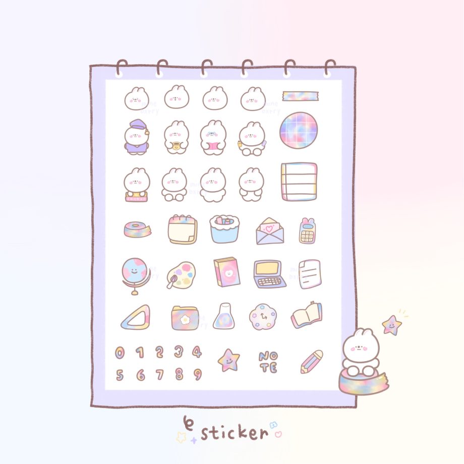 digital stickers สติ๊กเกอร์ png สติ๊กเกอร์ goodnote - MINEBXRRY Goodnotes Digital Pack (student)