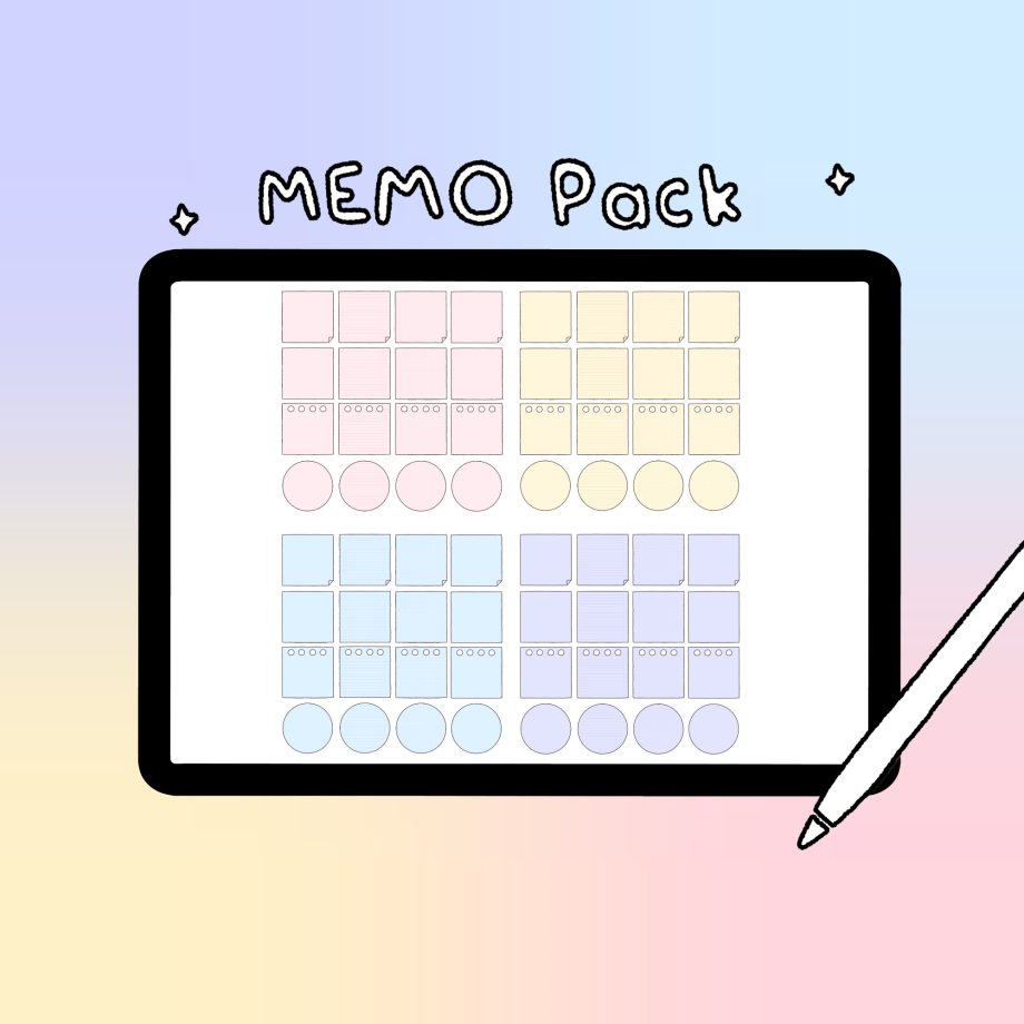 กระดาษโน๊ต memopad memo pad png - MINEBXRRY digital pack (basic memo pastel)
