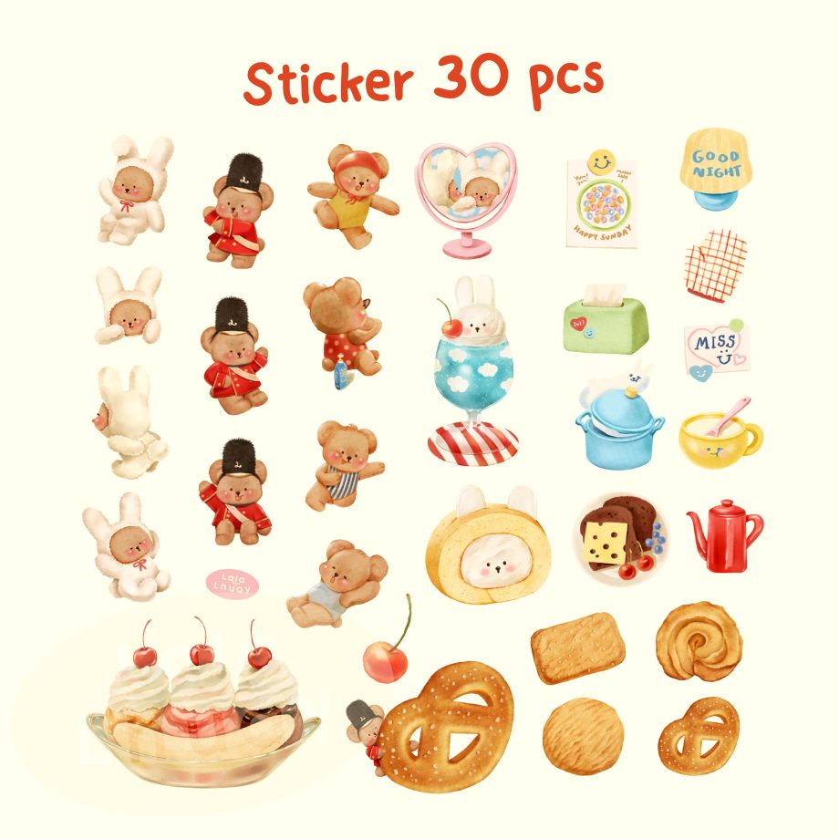digital stickers สติ๊กเกอร์ goodnote png - LALALHAUY digital pack (little bear collection)