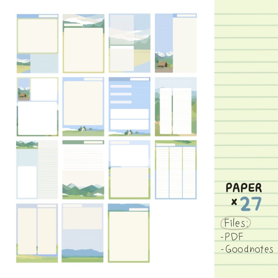 กระดาษโน๊ต memopad png - CHAGACHER digital notebook (calm ver.2)