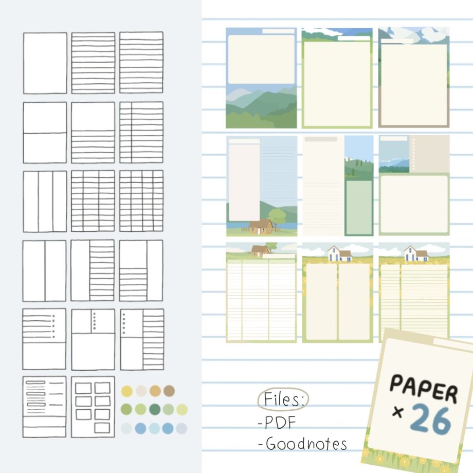 กระดาษโน๊ต memopad png - CHAGACHER digital notebook (calm ver.1)