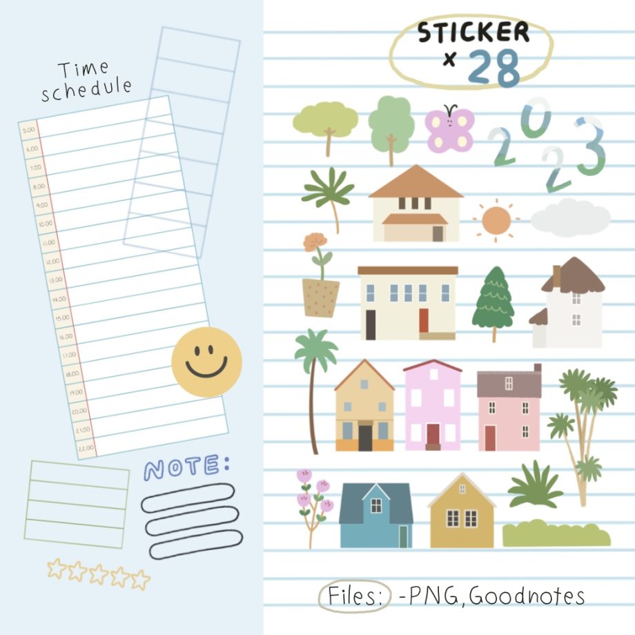 digital stickers สติ๊กเกอร์ png สติ๊กเกอร์ goodnote - CHAGACHER digital notebook (calm ver.1)