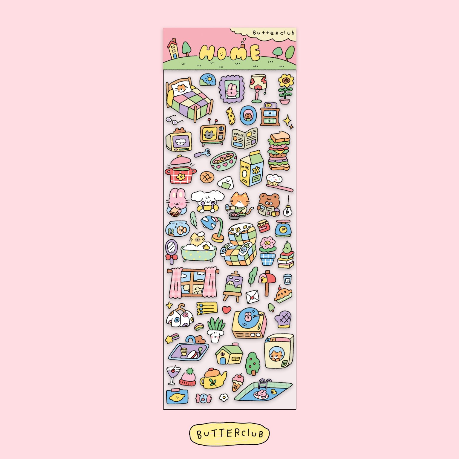 สติ๊กเกอร์ติดตกแต่ง sticker: BUTTERCLUB long sticker home Preview